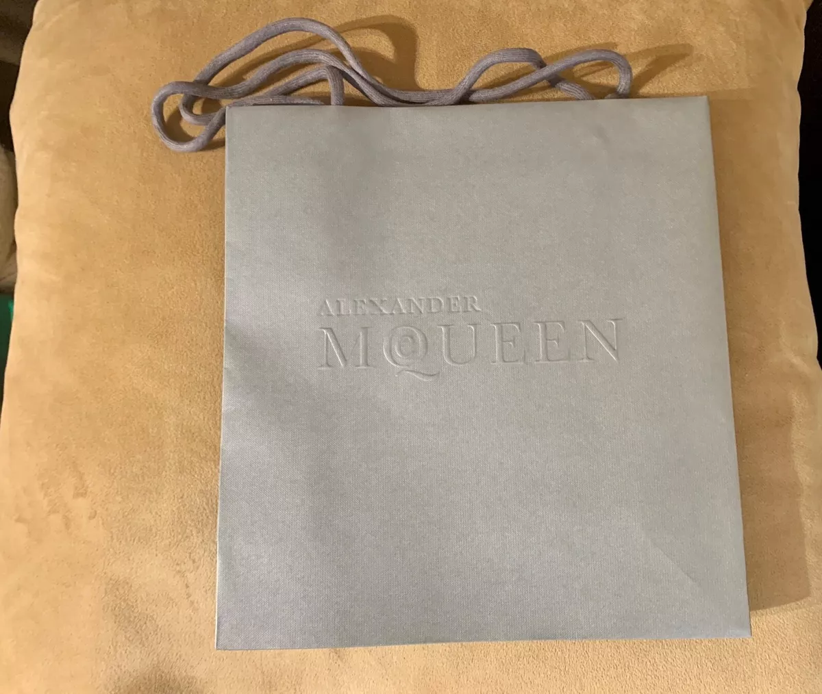 NEW Alexander McQueen Small Shopping Gift Bag Designer 11 x 10.5 Gray