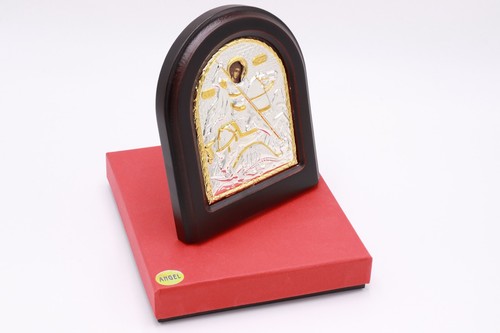 12.4" Saint George Silver 950 Icon Land Orthodox Byzantine Gold Church Wood - Picture 8 of 8
