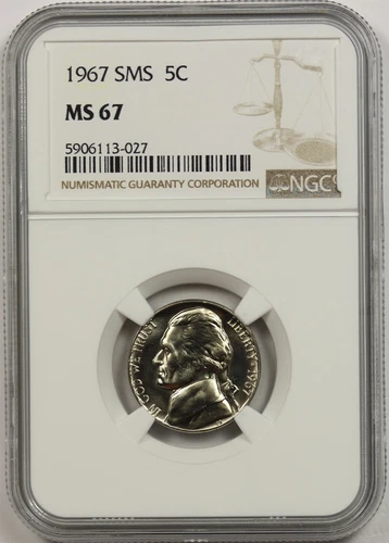 1967 SMS 5C NGC MS 67 Jefferson Nickel 