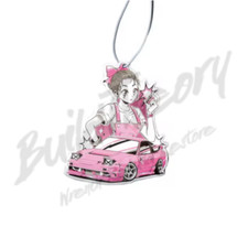 New Jdm Air Freshener - Pink S13 240sx Anime Girl Drift Car Air Freshener