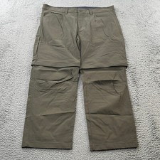 Eddie Bauer Hiking Pants Mens 38x32 Convertible Tech Zip Off Shorts Nylon
