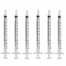 Exotic Nutrition 1mL Slip-Tip Syringe 6 Pack - Baby Animal Feeding Syringes