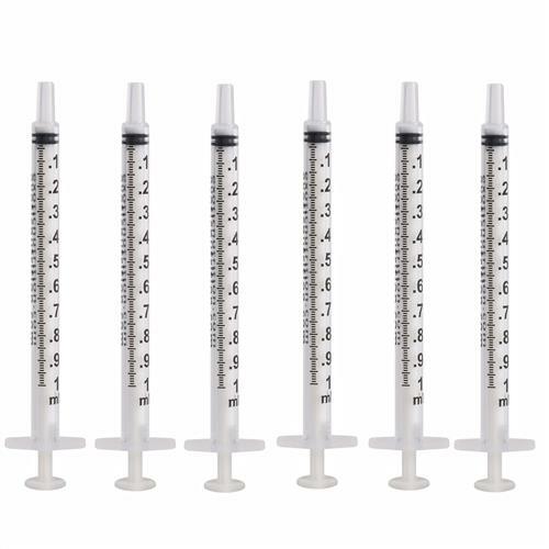 Exotic Nutrition 1mL Slip-Tip Syringe 6 Pack - Baby Animal Feeding Syringes - Picture 1 of 8