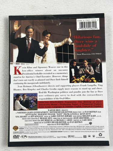 Dave DVD (1993) - Kevin Kline, Sigourney Weaver - Standard Version - Picture 2 of 2