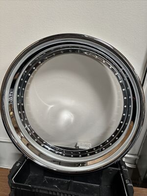 24  X 5.0 Outer Step Lip Rolled Chrome fits all 3pc Wheel Esr,Asanti Adv1 Al13