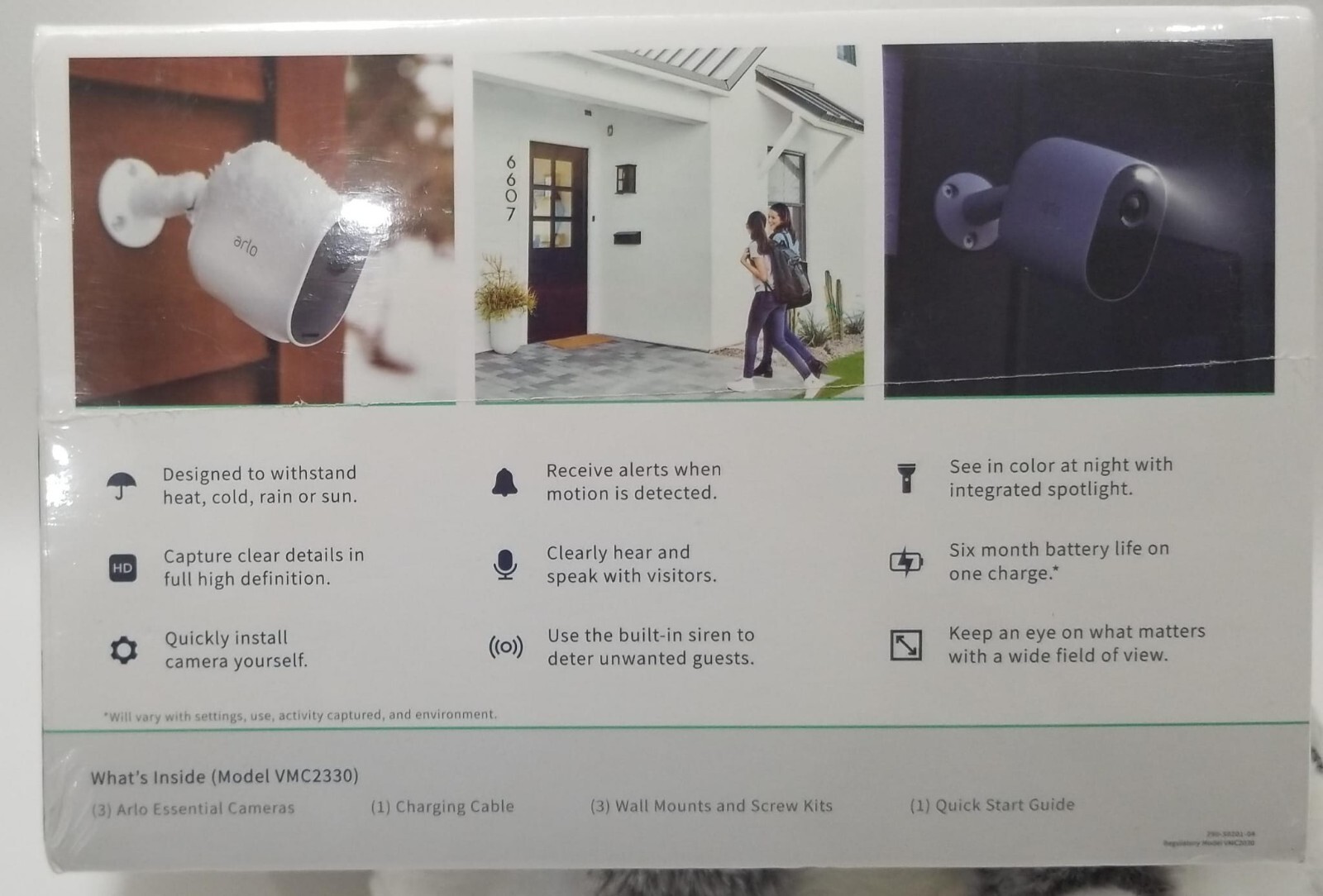 Arlo Essential Spotlight WireFree 1080p Security Camera White 3 Pack