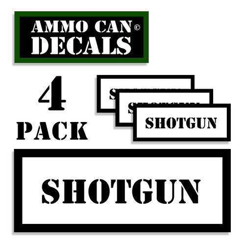 SHOTGUN Ammo Can Decals Ammunition Ammo Can Labels Vinyl Stickers 3" 4