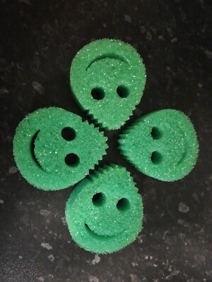 4 x Scrub Daddy Farben grüne Schwämme, neu ohne Verpackung, kratzfrei