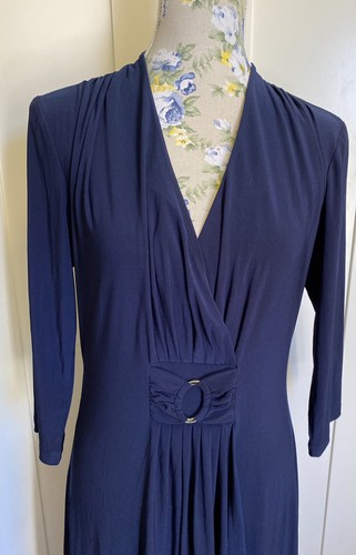 OPM Navy Jersey Maxi Dress Size 10 BNWT Wedding Cocktail Evening - Picture 2 of 7