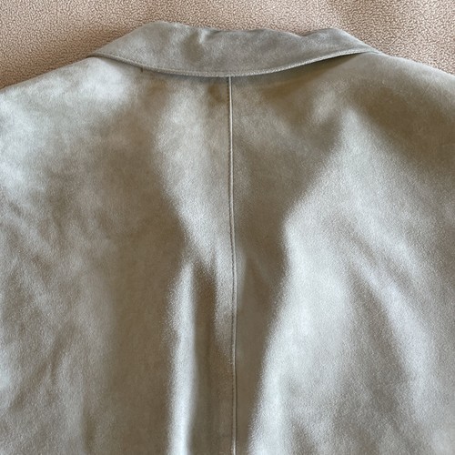 HUGO BOSS Soft Light Gray Grey Suede Field Jacket Coat Made In Turkey 47 Vintage - Picture 12 of 20