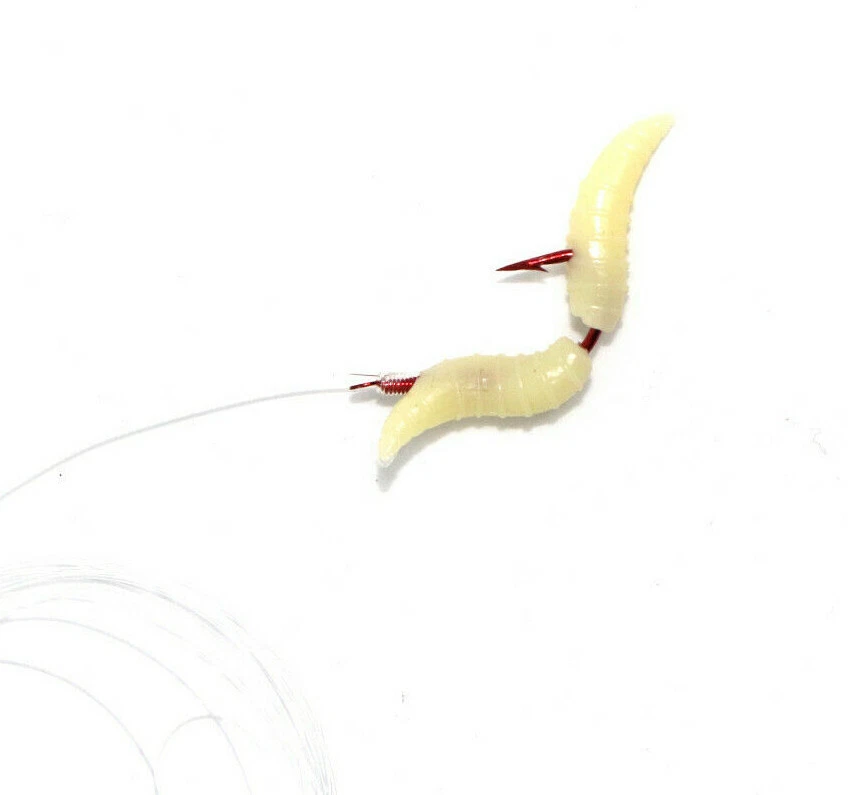 40x Künstliche Maden | Hakenköder Gummimaden Angelmaden Angelzubehör Köder - Bild 2 von 4