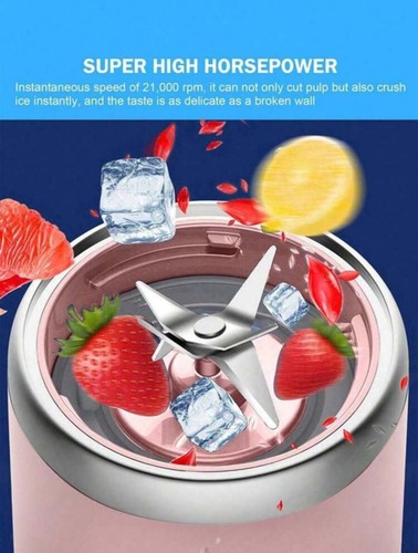 Portable Electric Juicer 400ml USB Rechargeable with Double Cup for Smoothies - Picture 7 of 9