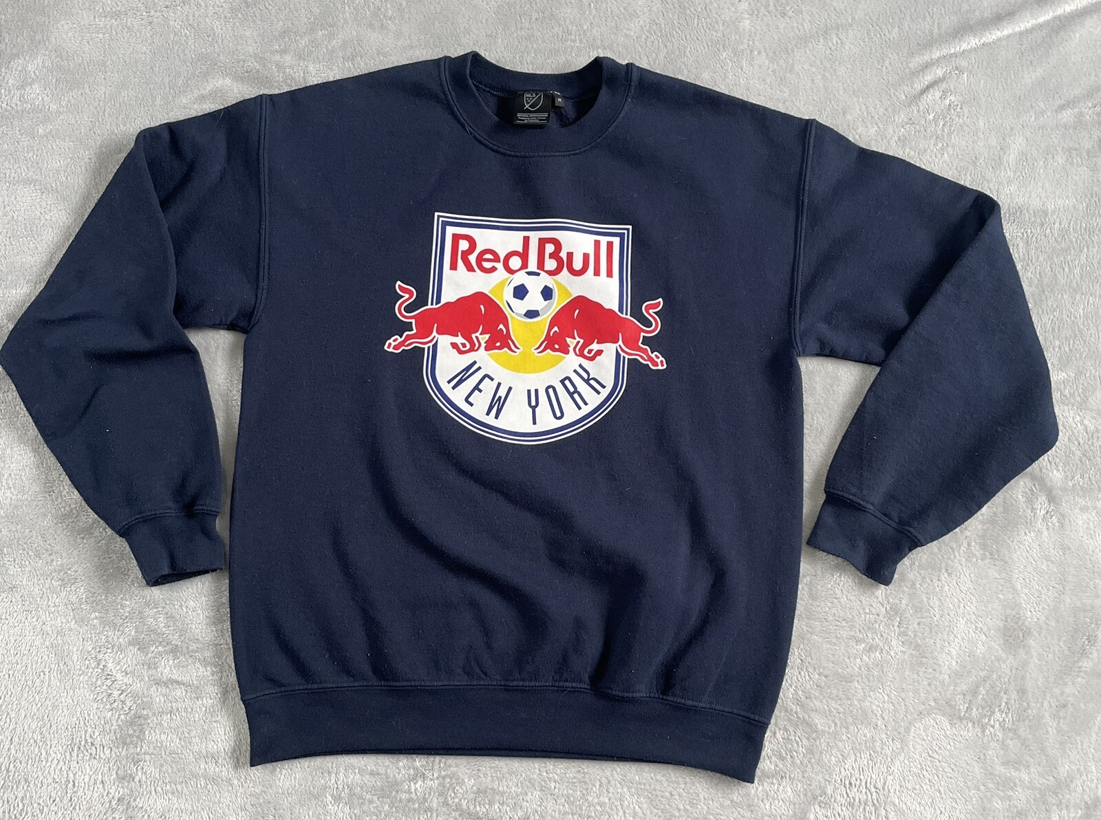 NY New York Red Bulls Soccer Jumper Sweater Navy Crew Neck Size medium