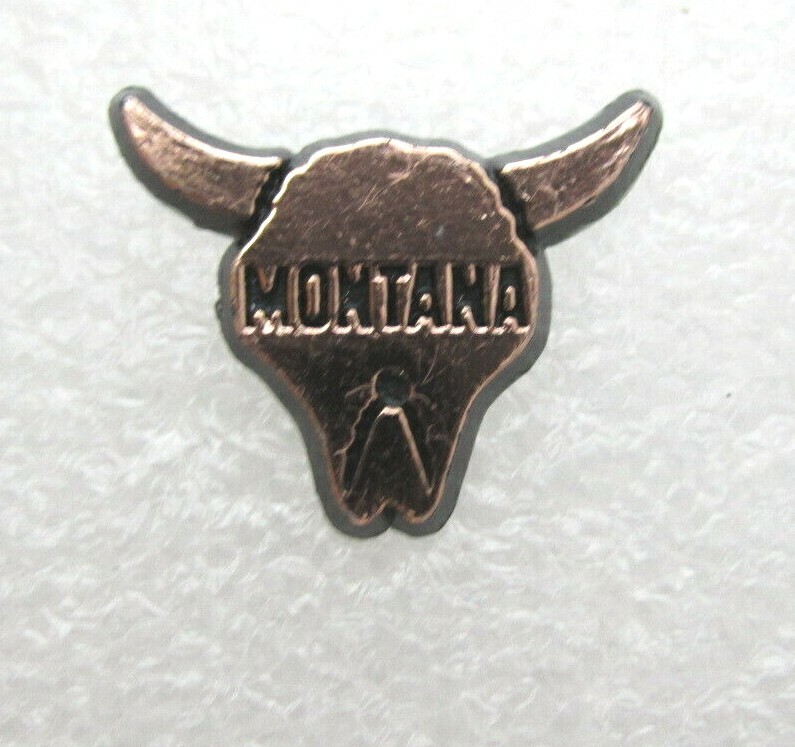 Montana Bull Horns Lapel Pin (B717)