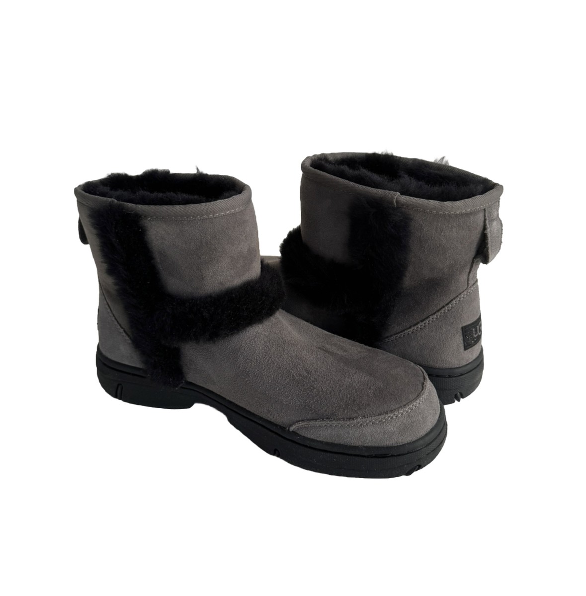 UGG SUNBURST MINI GREY /BLACK SHEARLING WATER RESISTANT BOOT  display picture 2