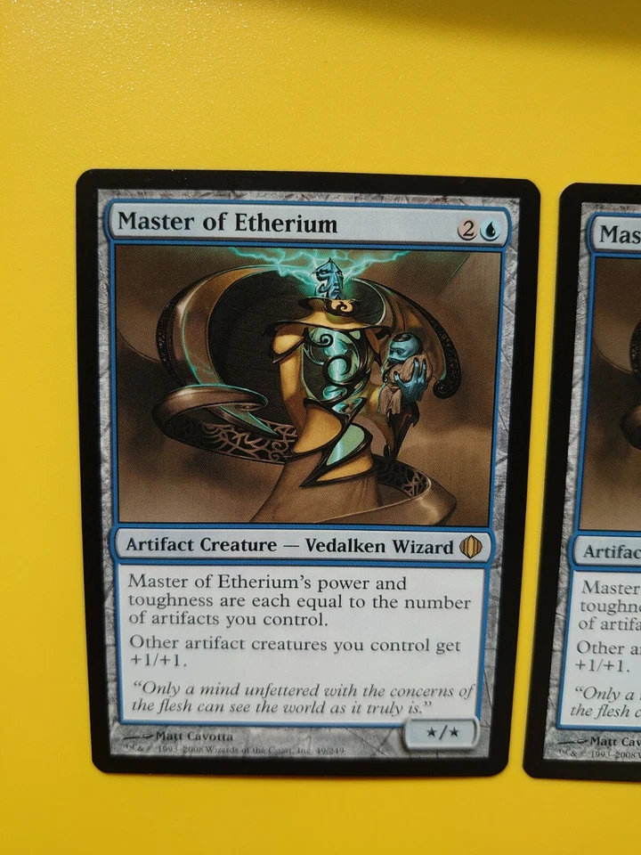 MTG Card. MAster of Etherium x2 Shards of Alara rare Vedalken Wizard - Image 3 of 3