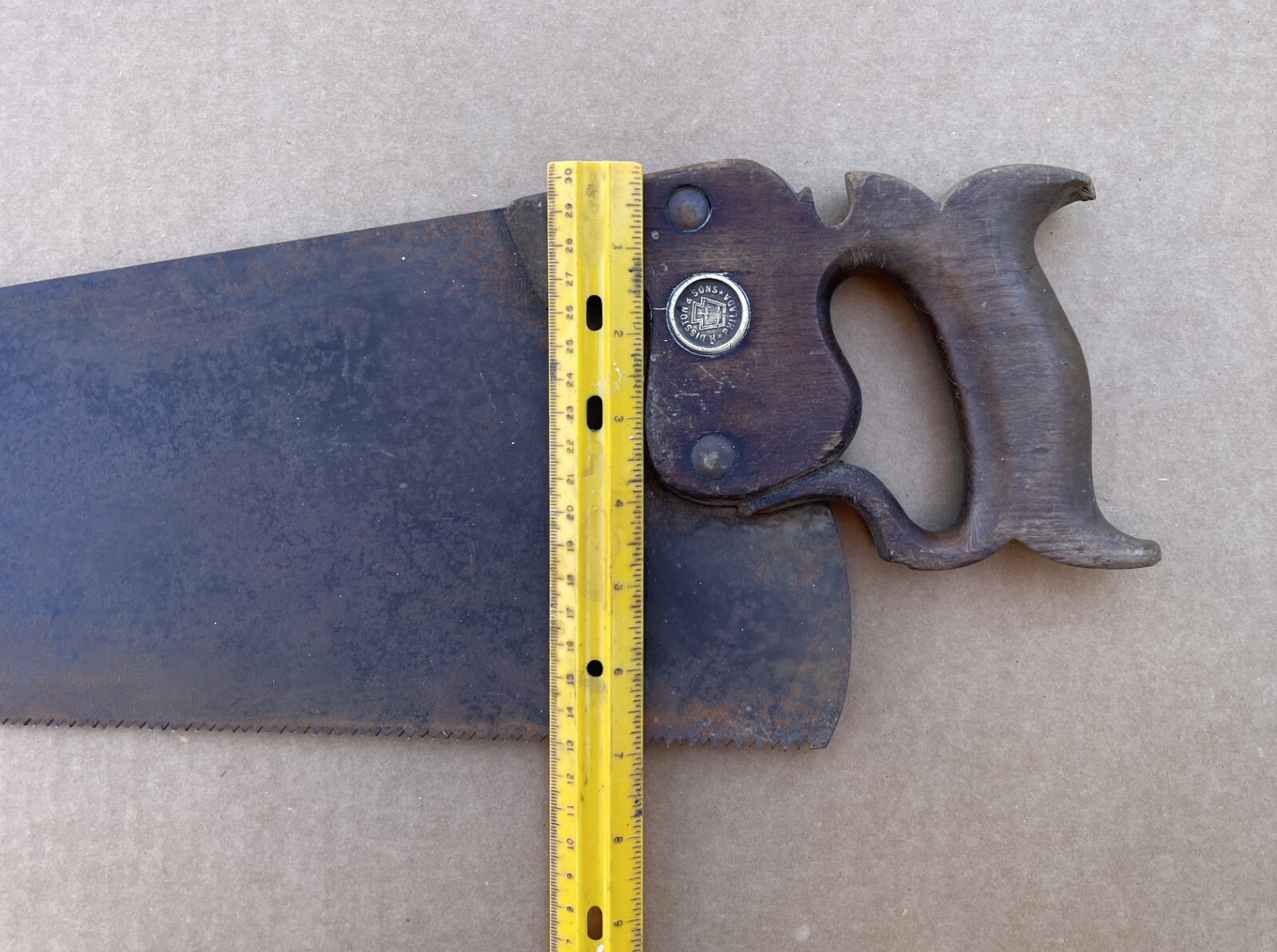 ANTIQUE 19th. C.1877-78 H. DISSTON & Sons 26-1/2” D-7 Hand Saw PHILADA ...