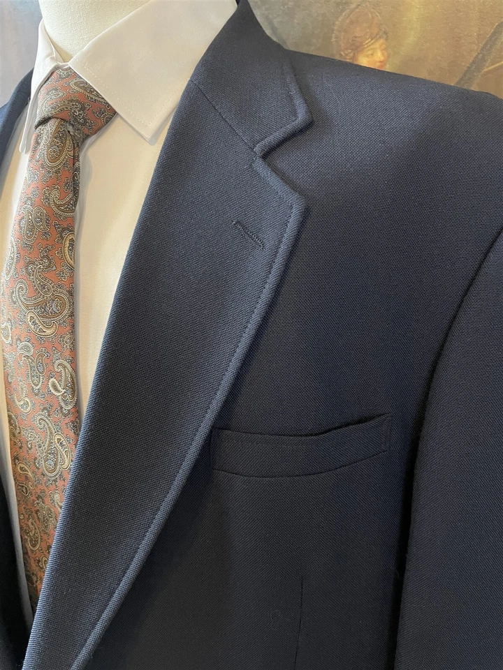 Chaqueta Blazer De Colección Stanley Blacker 46L Azul Marino Lúpulo Lana Latón Cresta Botón Foto 2 de 4