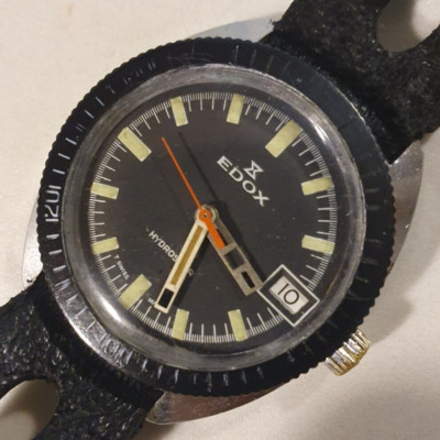 Skin Diver EDOX ''HYDROSTAR'' Vintage 35mm Swiss Mechanical Men's Diver Watch 70
