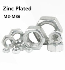 zinc plated Hex Full Nut Hexagon Nuts To Fit Metric Bolt/Screw