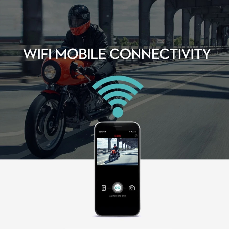 2K WIFI Motorcycle Helmet Bluetooth Intercom Dashcam Corder Waterproof Sports DV - Image 4 of 4