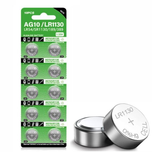 10pcs AG10 Button Cell Batteries LR1130 Button Cell Battery 1.5V 1130 Battery...
