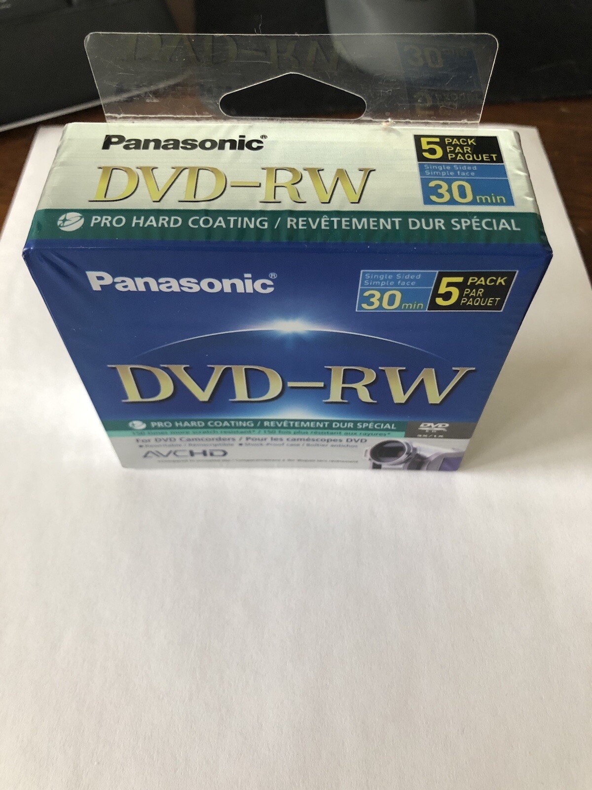 New Panasonic LM-RW30U5 30 Min DVD-RW Disc for DVD Camcorders 5-Pack