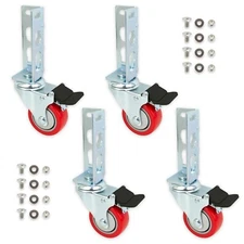 4pc Storage Rack Caster Wheels (Adapts to Boltless Self Locking Shelving Racks)