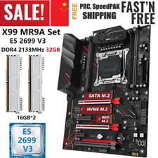 X99 MR9A Motherboard LGA 2011-3  Xeon E5-2699 V3 CPU 32GB DDR4 2133MHz RAM Kit