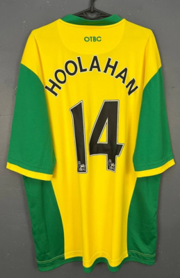 MENS NORWICH CITY 2013/2014 HOOLAHAN SOCCER FOOTBALL SHIRT JERSEY