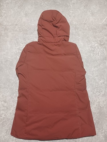 Uniqlo Daunen gefütterte Jacke Herren mittelbraun Kapuze durchgehender Reißverschluss leichter Mantel - Bild 4 von 11