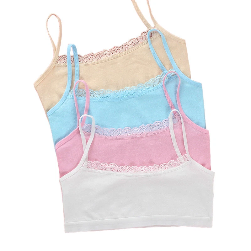 5pcs/lot Strap Cotton Girl Bra 8-15 Years Training Bras Teens