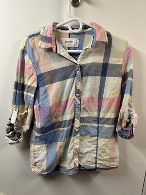 Gerry Weber Edition Basic Fit Women s 38  Linen Button Down Shirt Stain