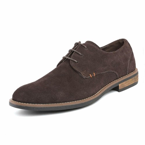 Men's Suede Leather Shoes Lace Up Casual Oxford Shoes Size US 6.5-15 - Picture 18 of 32