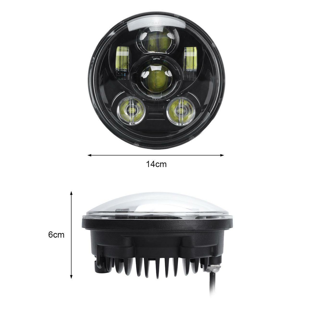 AUXBEAM 5.75" LED Headlight For Yamaha V-Star 650/950/1100 - 90W High/Low Beam, DOT Approved