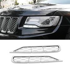 Headlight Cleaning Trim Decoration Bezels For Jeep Grand Cherokee 2014-16 Chrome Headlight Cleaning Trim Decoration Bezels For Jeep Grand Cherokee 2014-16 Chrome
