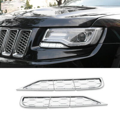 Headlight Cleaning Trim Decoration Bezels for Jeep Grand Cherokee 2014-16 Chrome