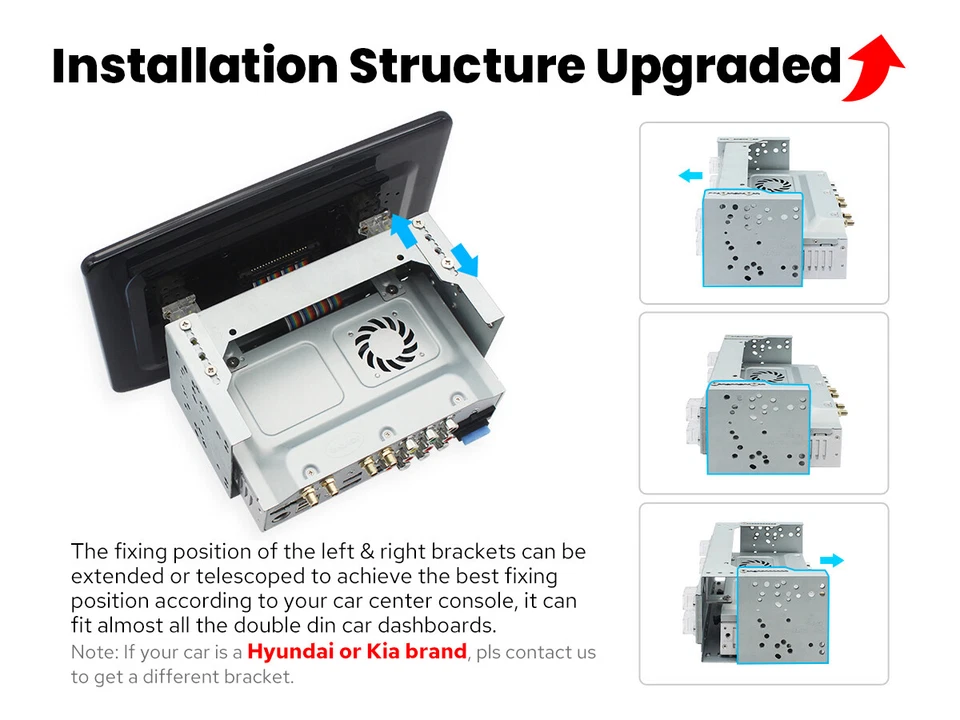 Android 13 Doppel DIN 10.1 Zoll Carplay Radio mit Knopf CarPlay/Android Auto DSP - Bild 3 von 4