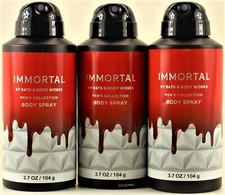 QTY 3 - Bath  Body Works IMMORTAL Deodorizing Body Spray for Men 3.7OZ
