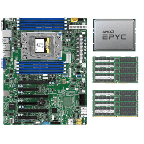Supermicro H11SSL-i Mainboard + AMD EPYC 7551 CPU + 8x 32GB(256GB) RAM 2666MHz - Afbeelding 1 van 5
