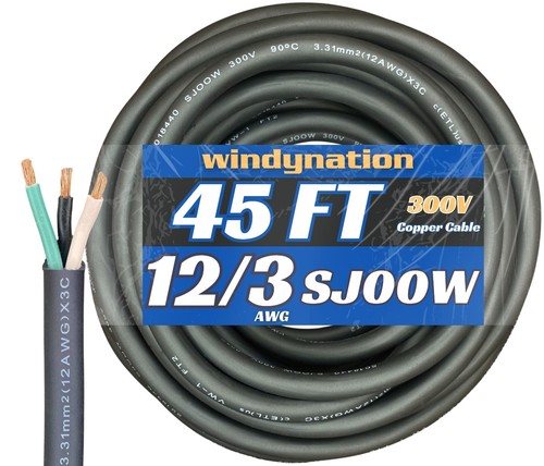 WindyNation 2-DAY SHIPPING 12/3 SJOOW Cable 12 Gauge 3 Conductor 300V Cable Wire - Picture 52 of 102