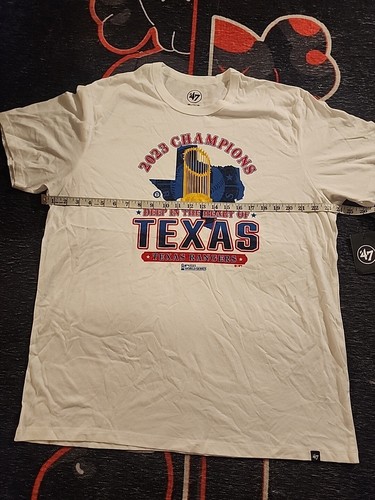 NWT MENS TEXAS RANGERS '47 WHITE 2023 WORLD SERIES CHAMPION WHITE T-SHIRT( XXL) - Picture 7 of 11
