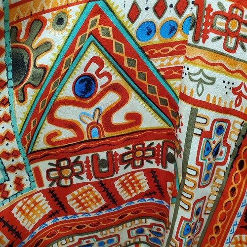 Single Dress Women's 100% Silk A-Line Aztec Lined Sun Dress Size P - Picture 6 of 12