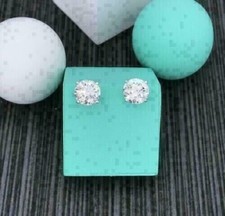 2Ct Round Cut lab created Diamond Solitaire Stud Earrings 14K White Gold Plated