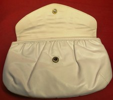 Vintage Womans White Leather Clutch