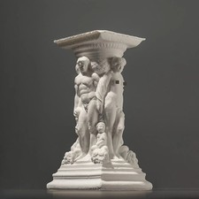 Piedistallo a colonna romana ornato - supporto per scultura greca -...