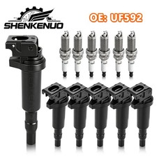 6X Bobina de encendido + 6X Bujía para BMW 128i 335i 328i 528i 535i X3 X5 OEM UF592