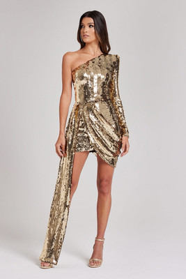 celina gold dress NADINE MERABI 