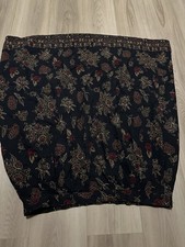 Sag Harbor Vintage Skirt Navy Floral Gold Rayon Midi Plus Size 2X 90s