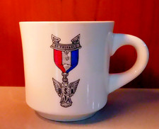 RARE! Boy Scouts of America Coffee Cup Mug "Be Prepared" Eagle Logo Medal VGUC